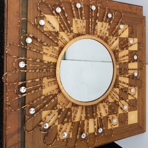 Sunburst Sunflower Retro Mid Century Mod Mirror